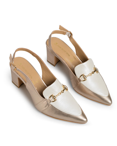 Zapatilla Oro Rosa Slingback Herraje 8137